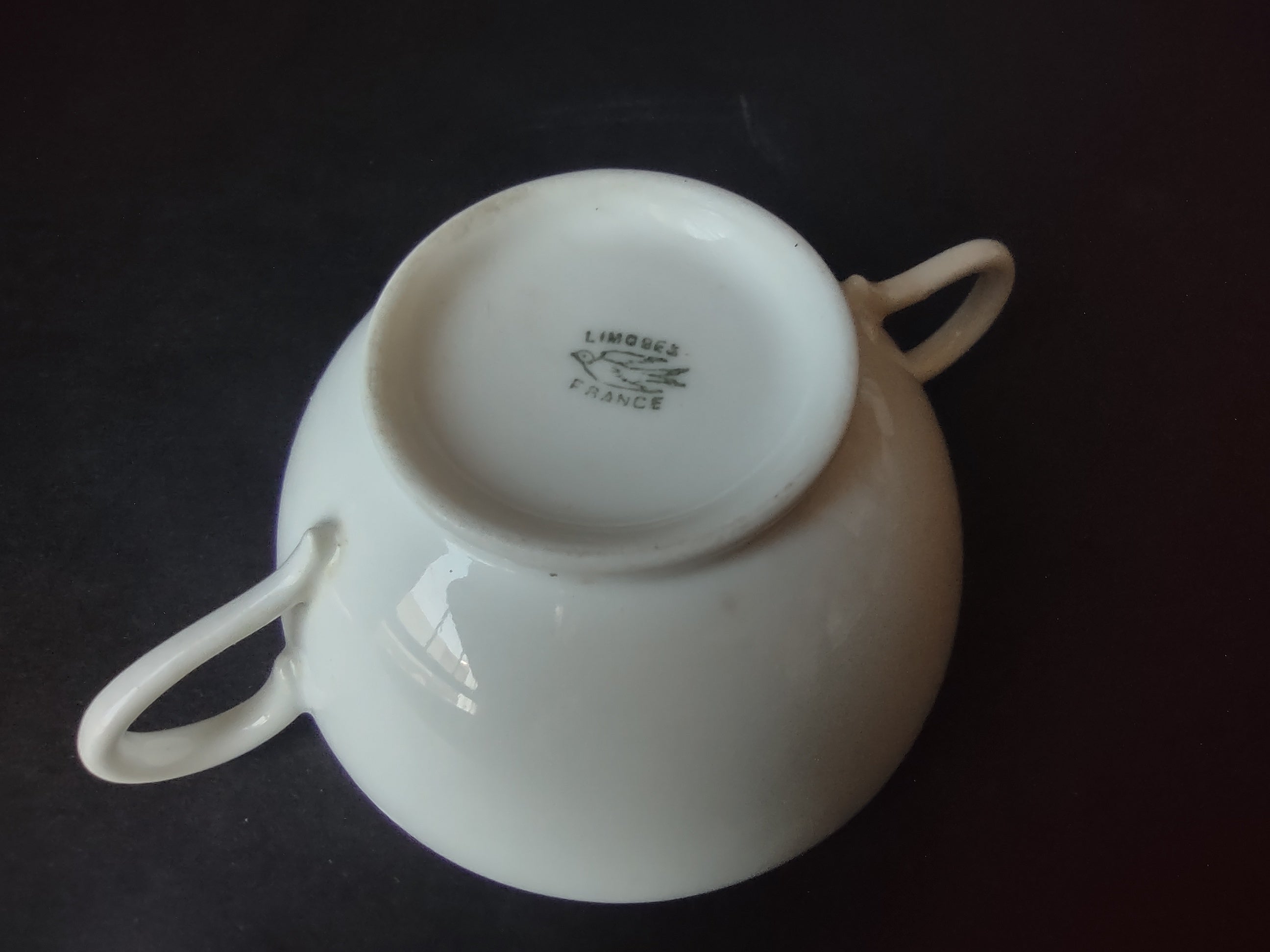 Limoges Porcelain Bouillon Cup ONLY Plain White (lot 1076)