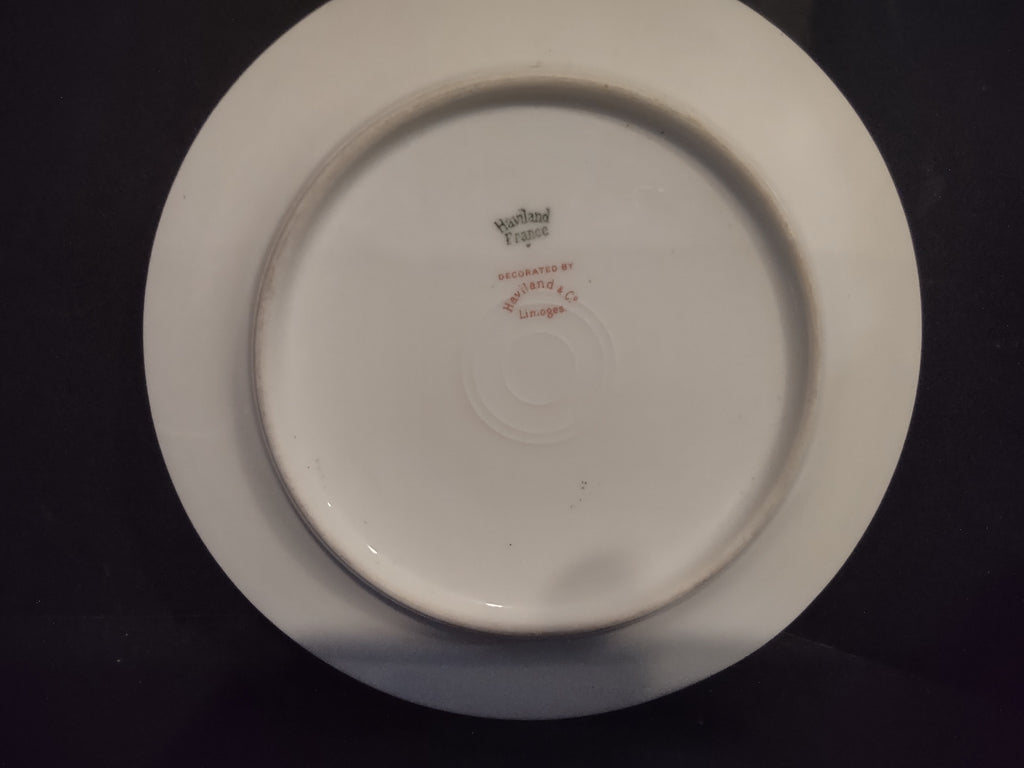 Haviland Limoges French Chic Rose Maroon Green Bread/Butter Plate (lot 1090)