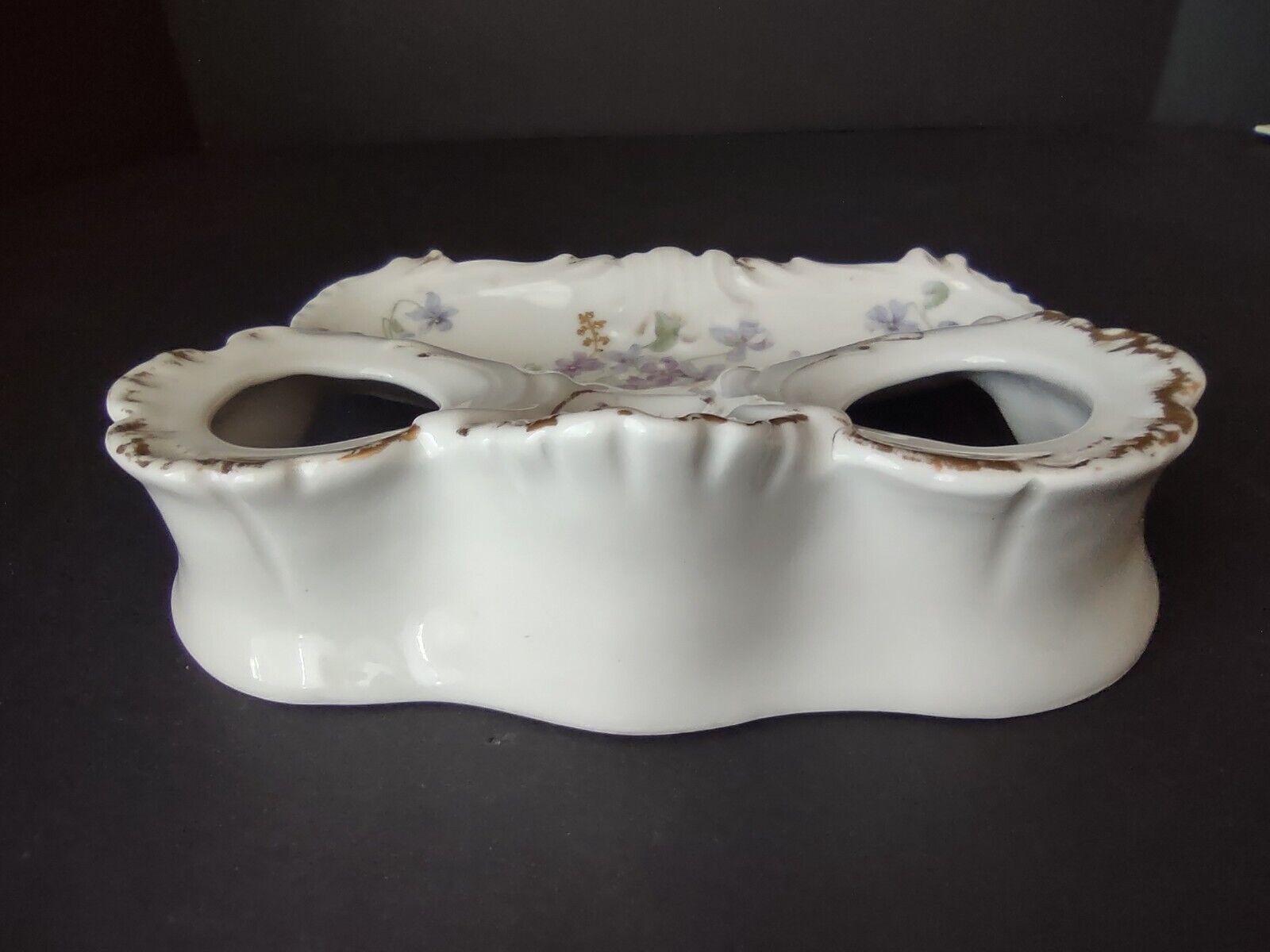 AK CD Limoges France Inkwell Forget me nots Gold Trim (lot 1148)
