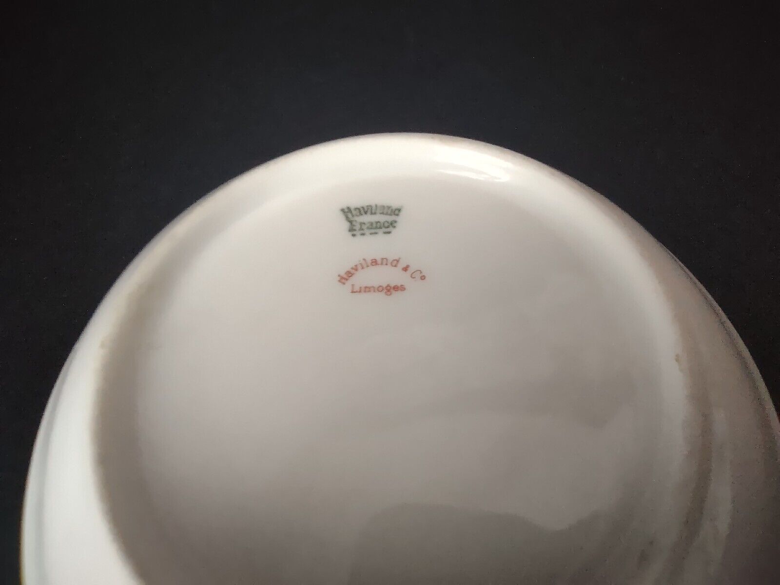 Haviland Limoges 6 x Coupe 5" Plate Four Leaf Flower Green Red (lot 528)