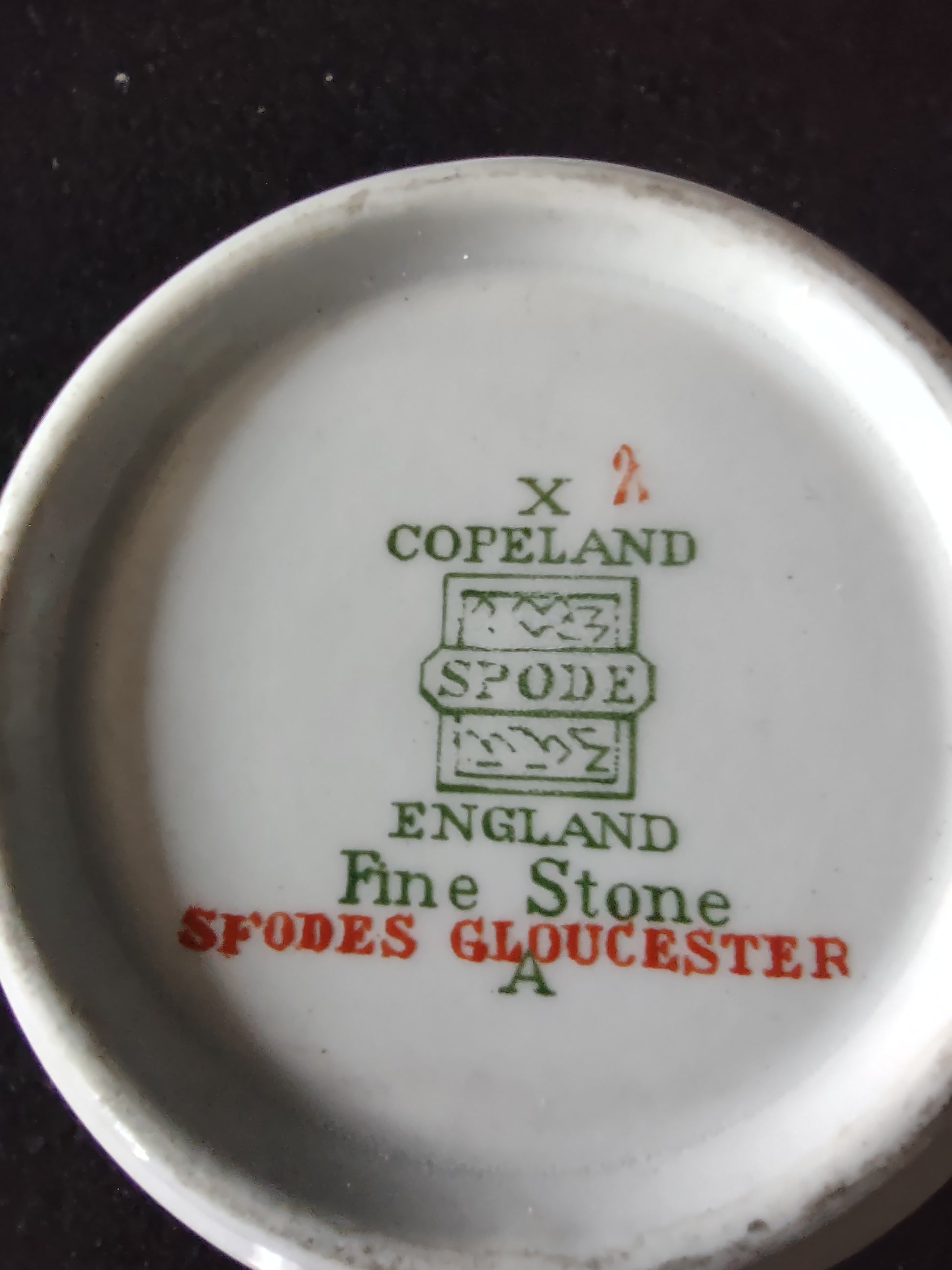 Vintage Spode Teacup Saucer Gloucester Red Fine Stone Countryside (Lot 5793)