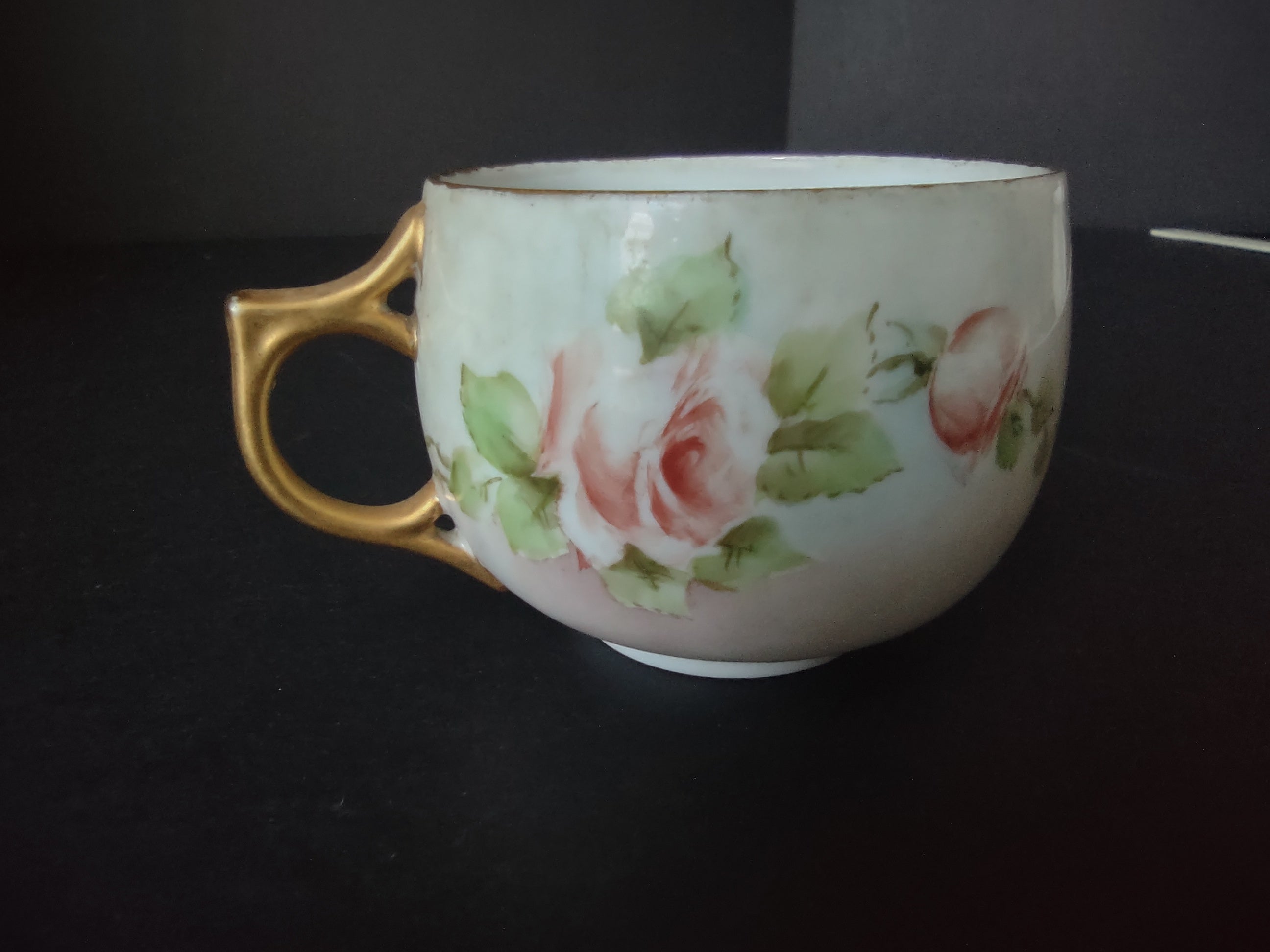 AK Limoges Porcelain Roses Cup ONLY (lot 1077)