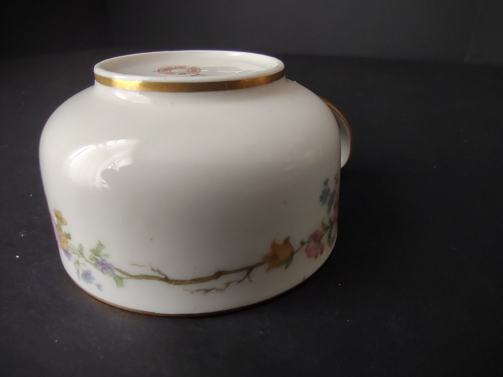 Vintage GDA Limoges Gold Trim Teacup ONLY Summer Flower Garland (lot 693)