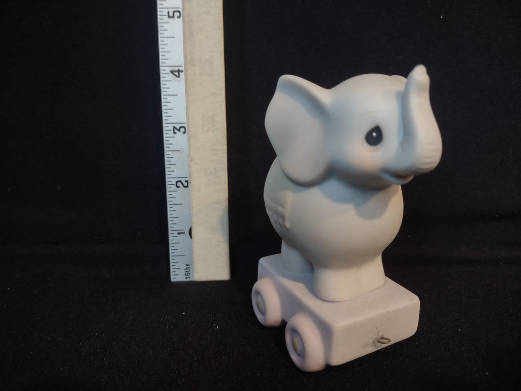 Precious Moments Birthday Train Year #4 Elephant Porcelain (lot 2557c)
