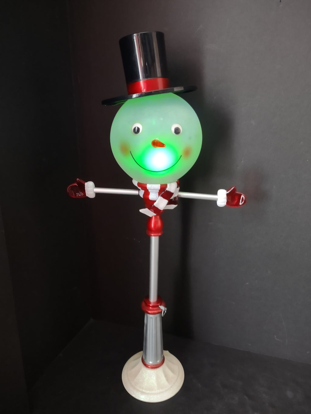 Christmas Light Up Color Changing Mini Lamp Post Snowman 25" Indoor (lot 3374)