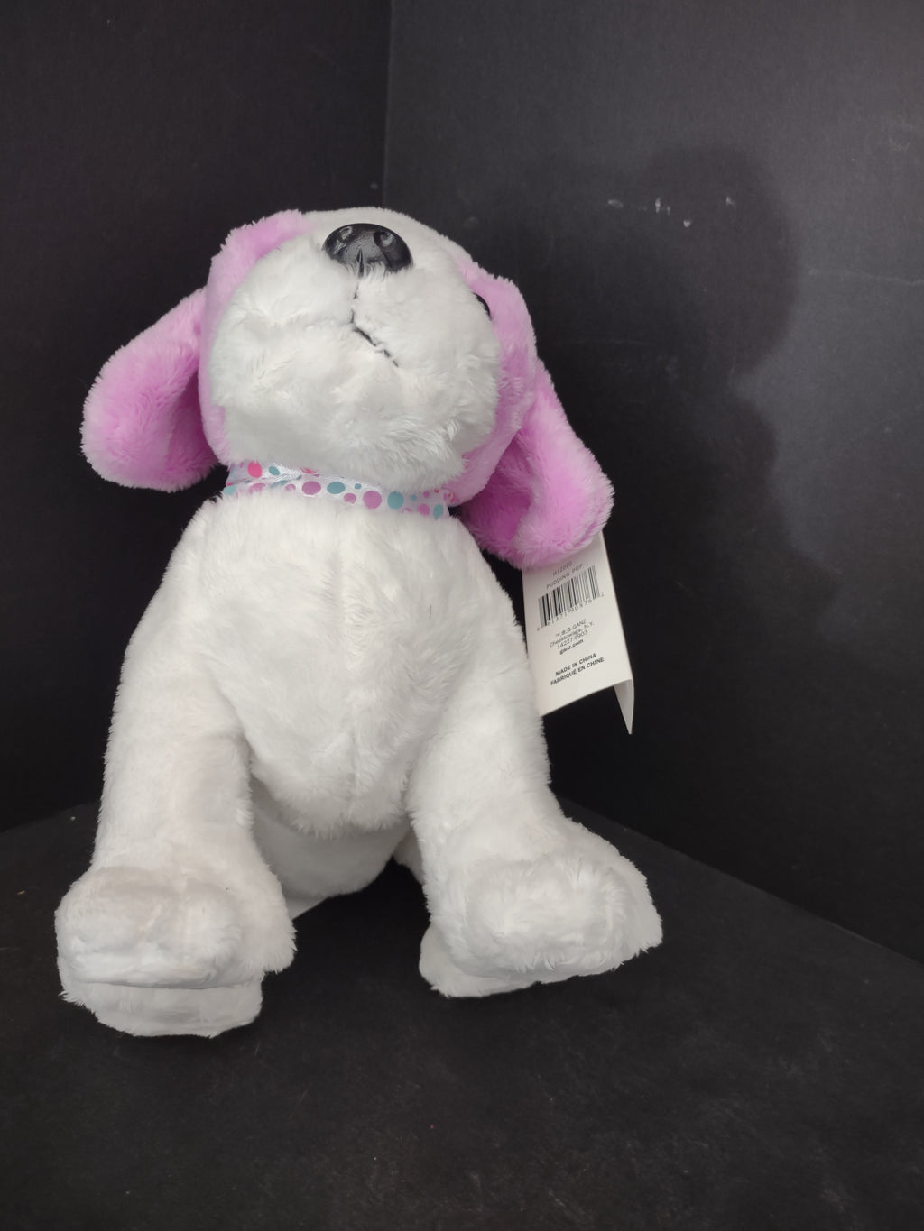 Ganz Pudding Pup New with Tag White Lavender Plush Dog (lot 3168j)