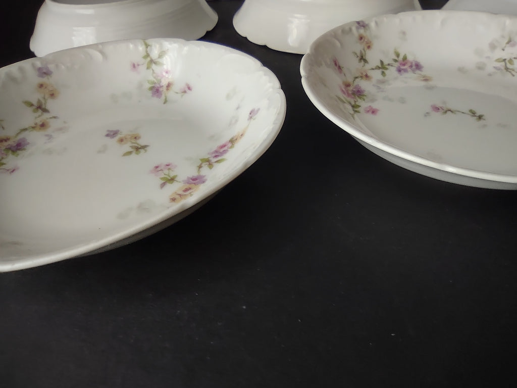Haviland Limoges 7 x Small Bowl 5" Pink Purple Yellow Rose (lot 839)