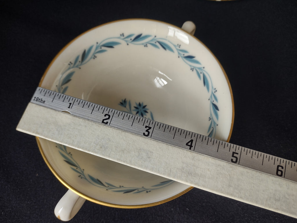Vintage Lenox Bouillon Soup 2-handle Cup with Liner Blue Ridge (lot 1787)