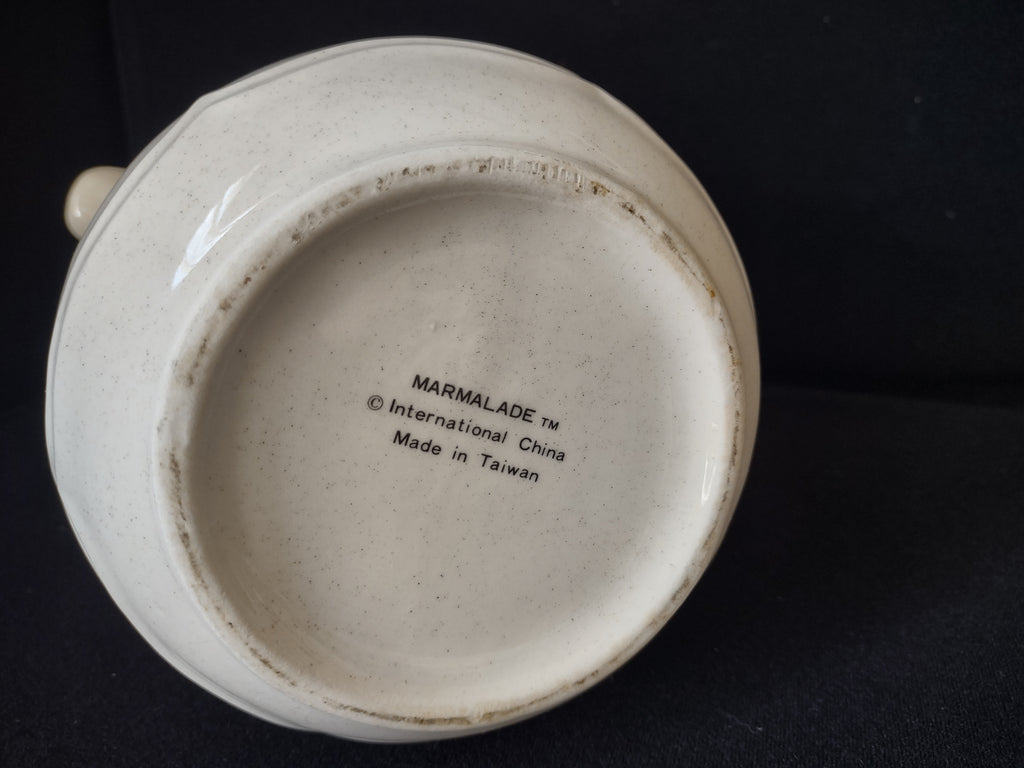 Vintage Ceramic Marmalade Pitcher Geese Duck Pear Ribbon Ice Lip (lot 2818c)