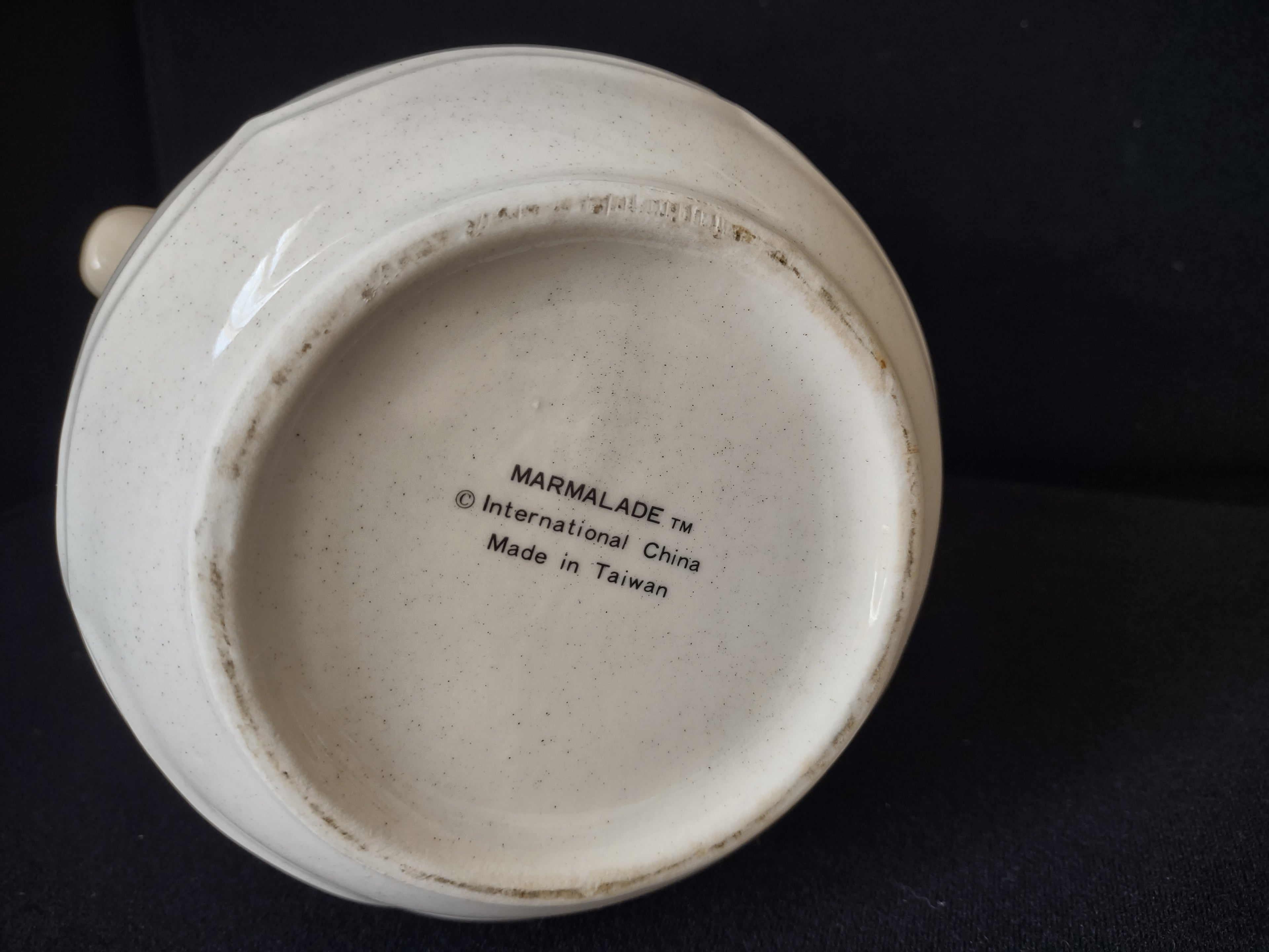 Vintage Ceramic Marmalade Pitcher Geese Duck Pear Ribbon Ice Lip (lot 2818c)