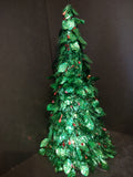 Christmas Tinsel Green Cone Tree Tabletop 18" (lot 3184)