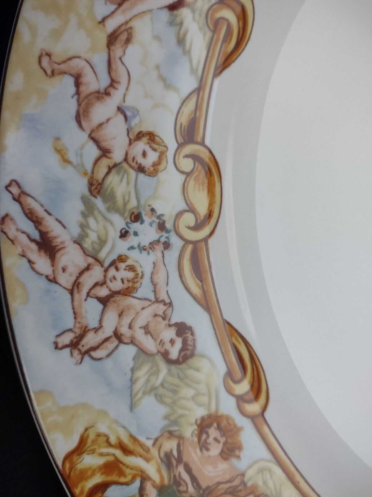 Fitz and Floyd Habitat Americana Cherubs Omnibus Sugar Creamer Serving Plater