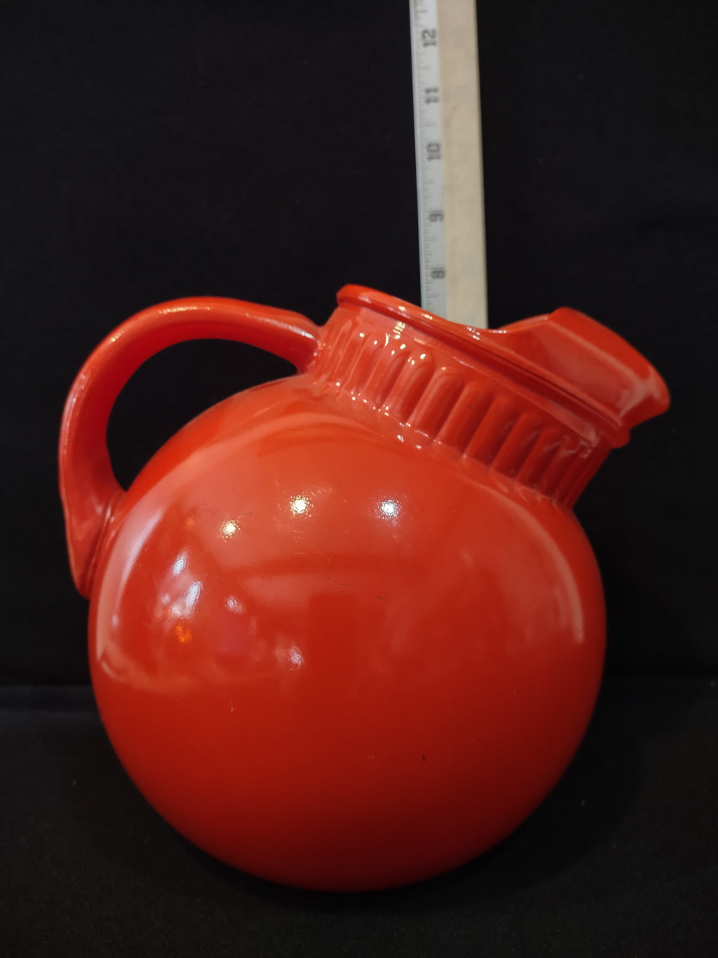 Vintage Anchor Hocking Orange Halloween Fire King Tilt Ball Pitcher (Lot 3073)