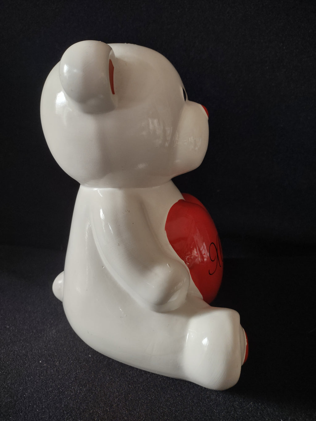 Valentine's Day Ceramic White Bear with Red Heart Coin Piggy Bank 8" (lot 4761)