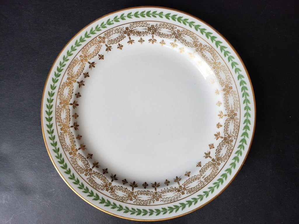 JP Limoges France Gold Trim Green Laurel 6-1/4" Bread/Butter Plate (588)