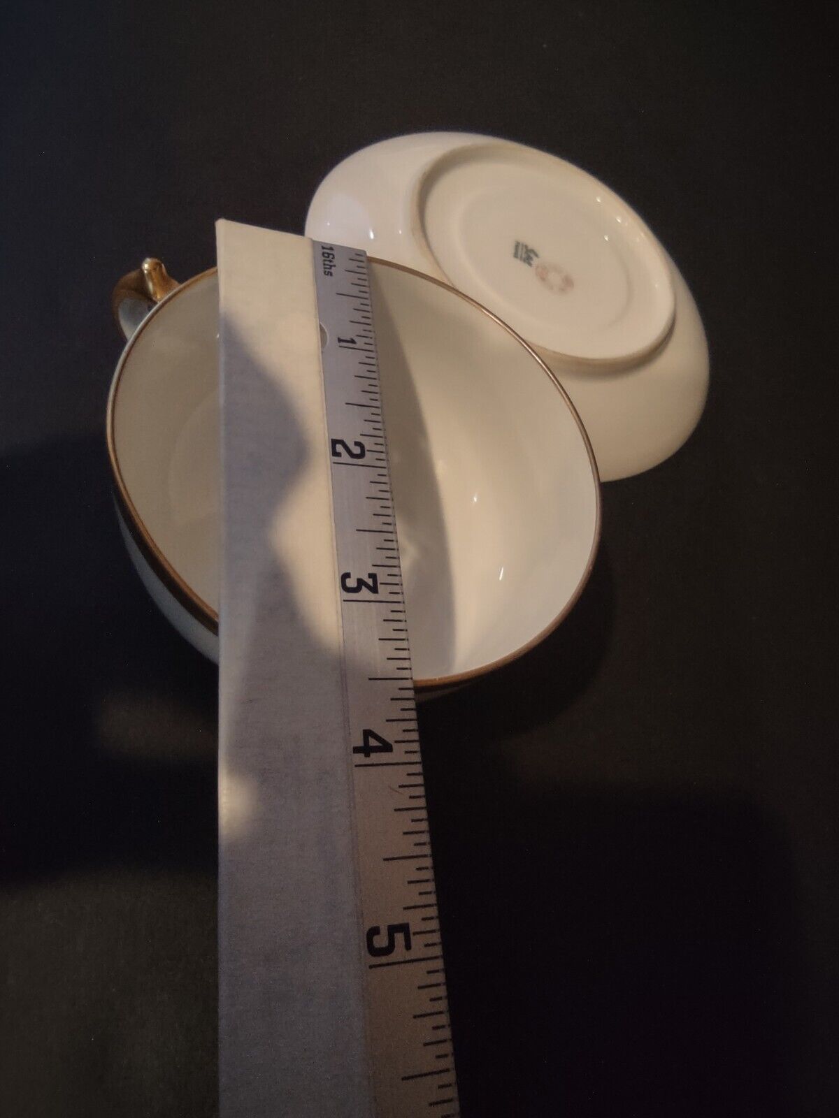 GDA Limoges France Porcelain Cup & Saucer White Gold Trim (lot 683)