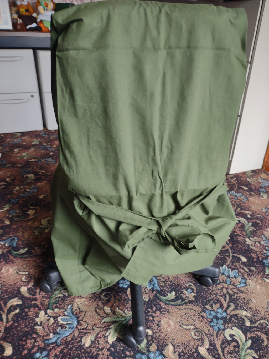 Vintage Set of 2 Dining Room Chair Cover Christmas Green Red (lot 3306)