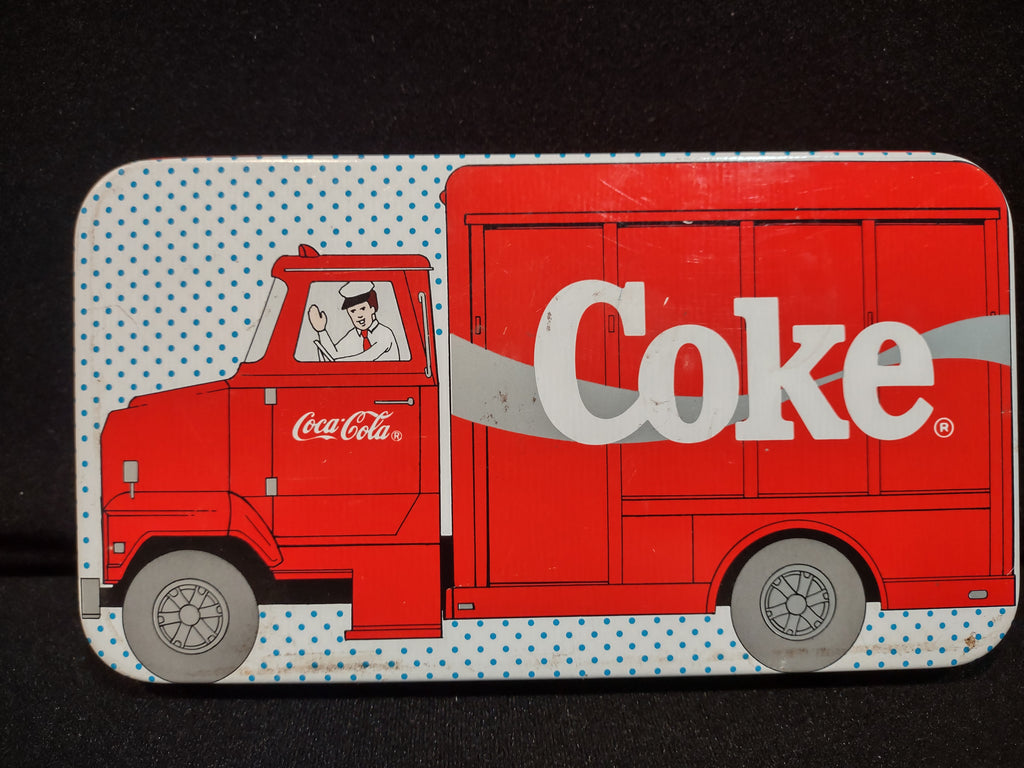 Vintage Coca-Cola Tin Red Truck Pencil Boc Some WEAR (lot 5420)