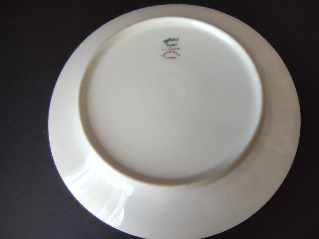 Haviland Limoges Blue Cream Yellow Flower Gold Trim Salad Plate 7-1/2" (lot 727)