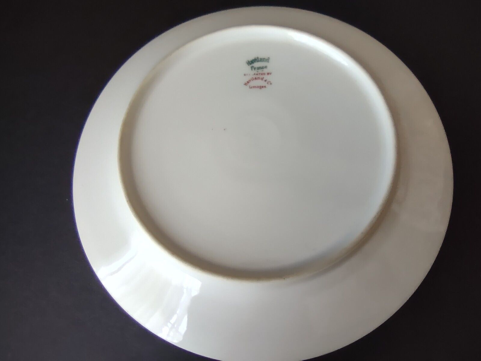 Haviland Limoges Blue Cream Yellow Flower Gold Trim Salad Plate 7-1/2" (lot 727)