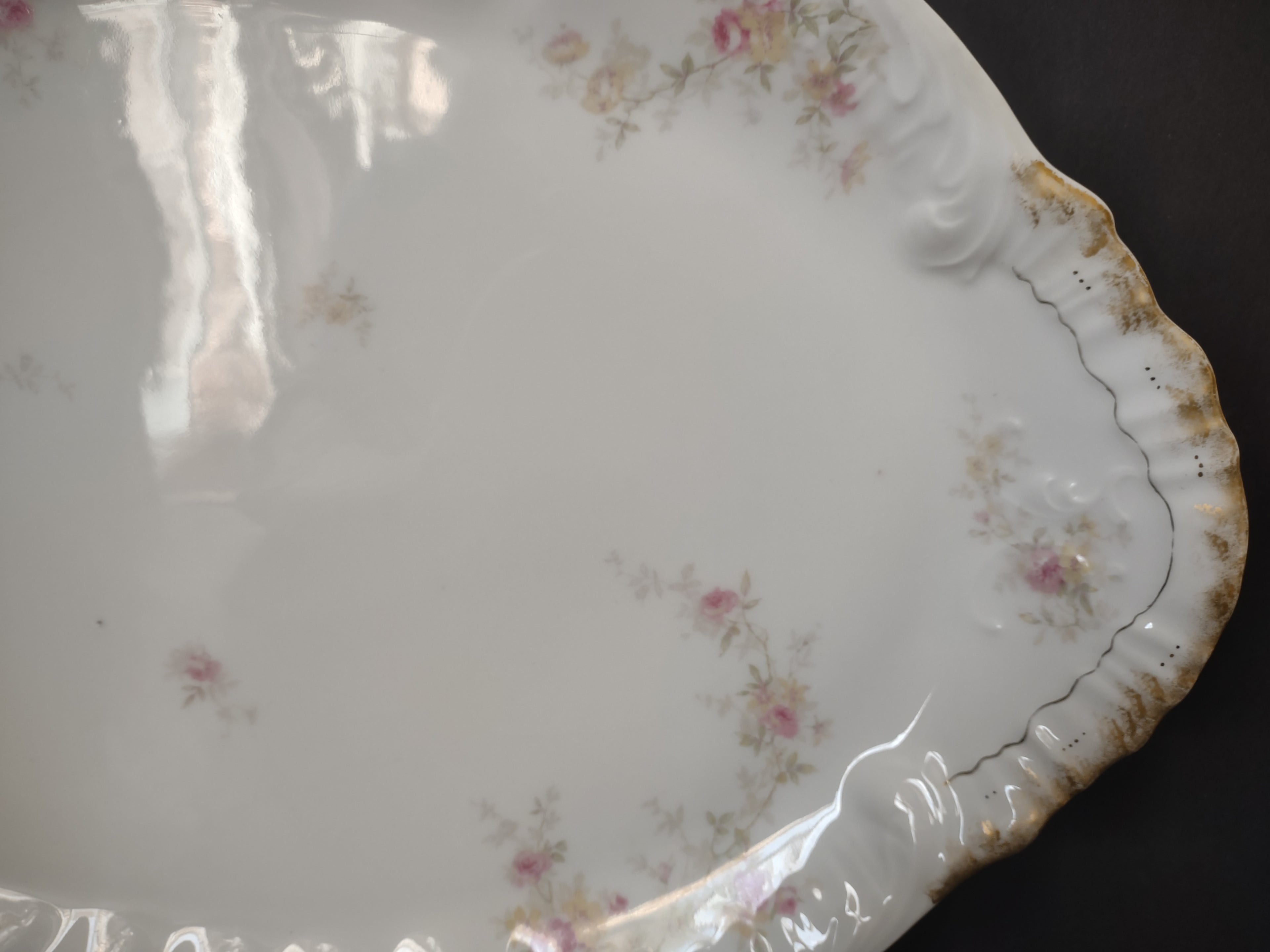 Vintage Haviland Limoges France Scalloped Edge Turkey Serving Platter (lot 2612)