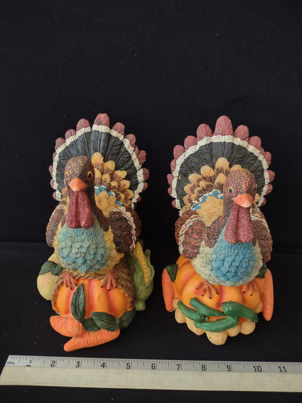 Thanksgiving Fall Polyresin Holiday Turkey X 2 (Lot 3131)