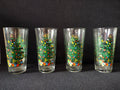 Vintage Indonesia KIG Christmas Tree Tumbler x 4 Drinking Glass (lot 5235)