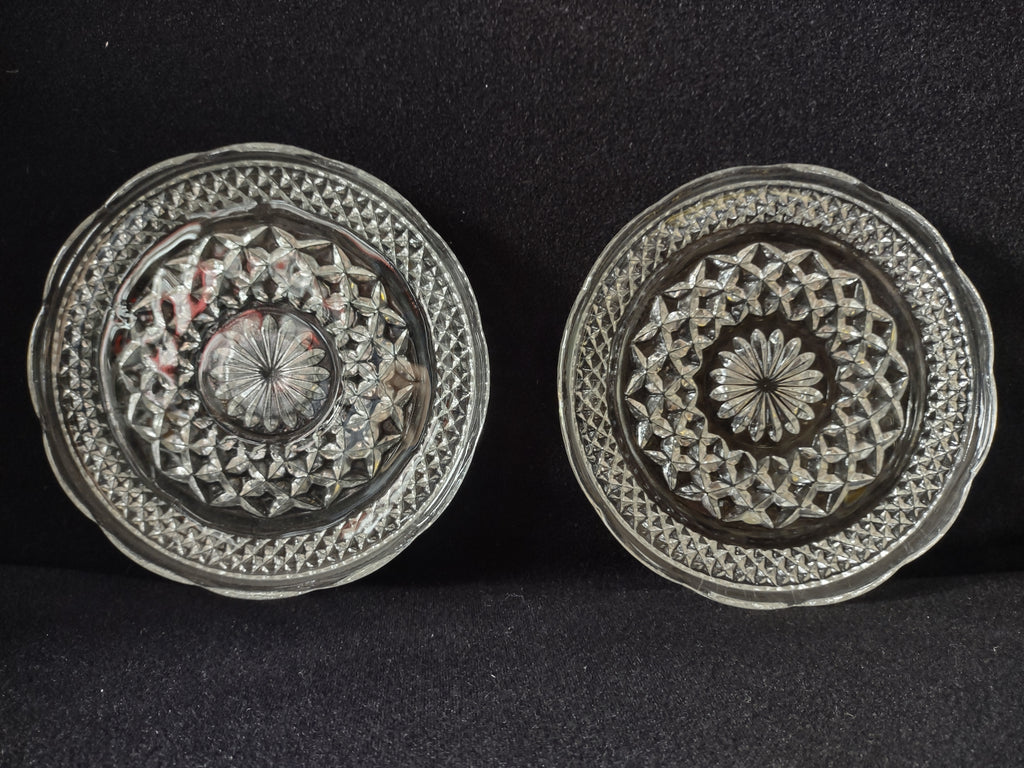 Wexford Anchor Hocking Small Glass Serving 6" Plate Diamond x 2 (lot 5151)