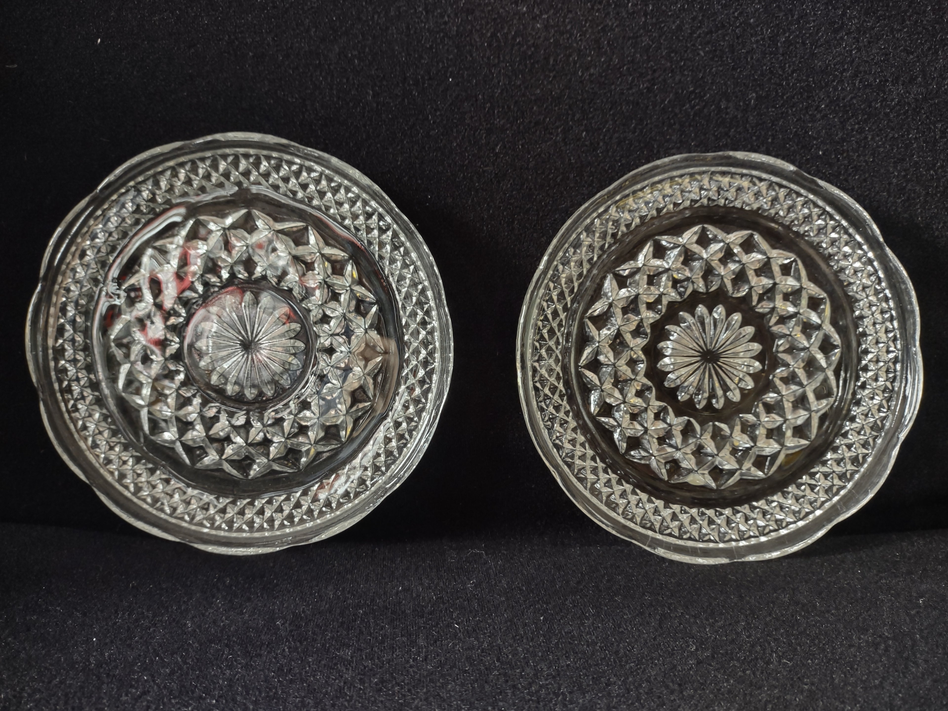 Wexford Anchor Hocking Small Glass Serving 6" Plate Diamond x 2 (lot 5151)