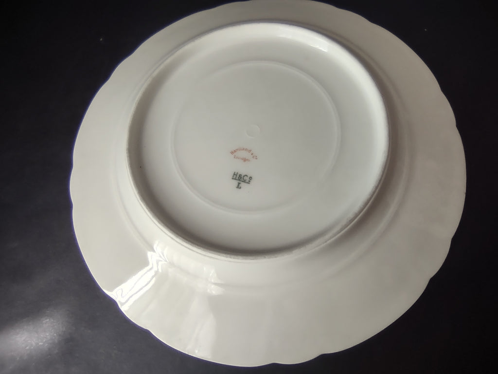 Antique 1889 Haviland Limoges Blue Red Flower Luncheon Plate (lot 949)