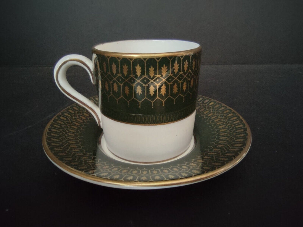 Vintage Coalport Chateau Demitasse Cup Gold Trim Green (lot 513)