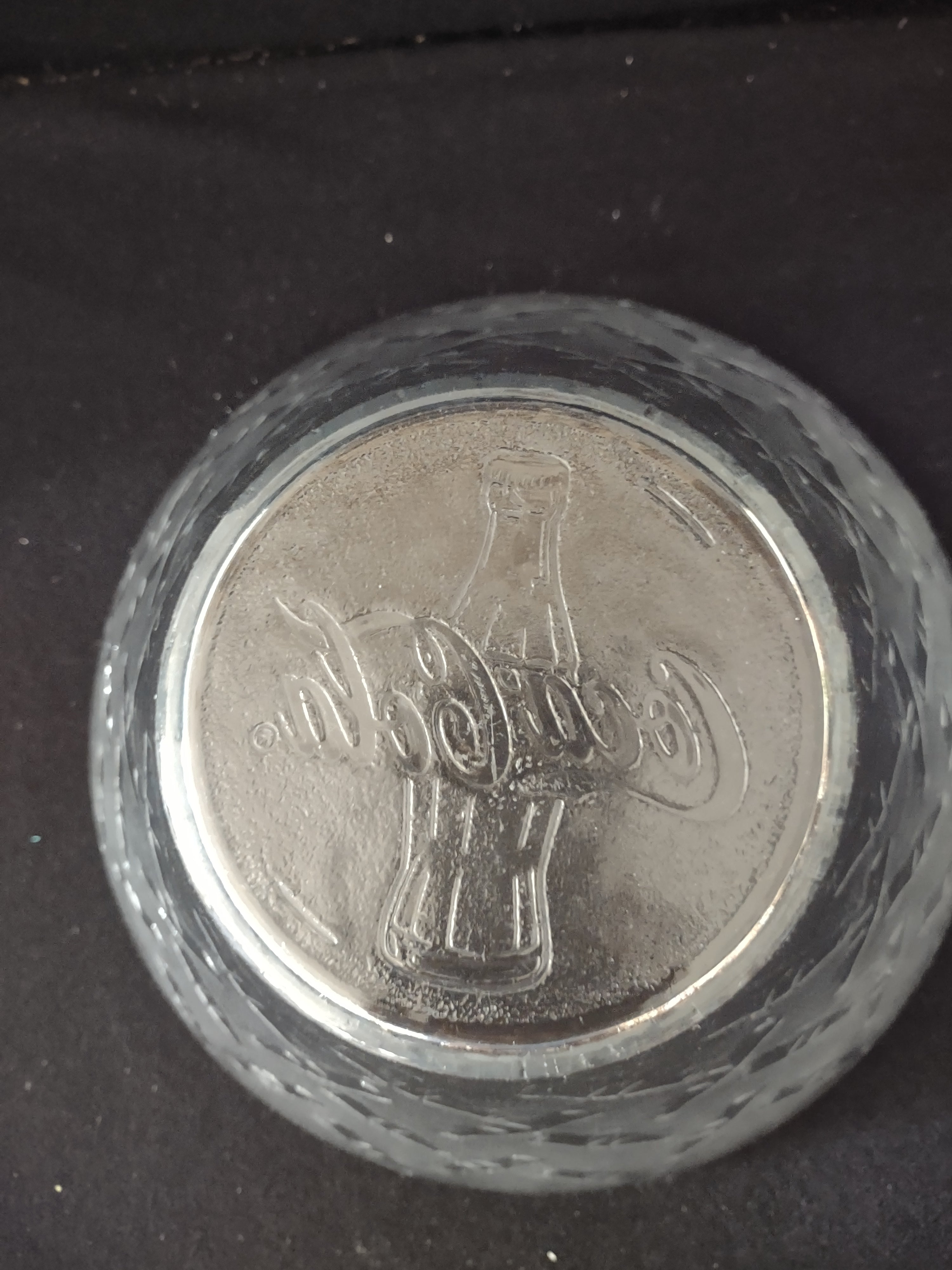 Vintage Coca Cola Chip Candy Bowl x 2 Embossed Bottles Design (Lot 3679)