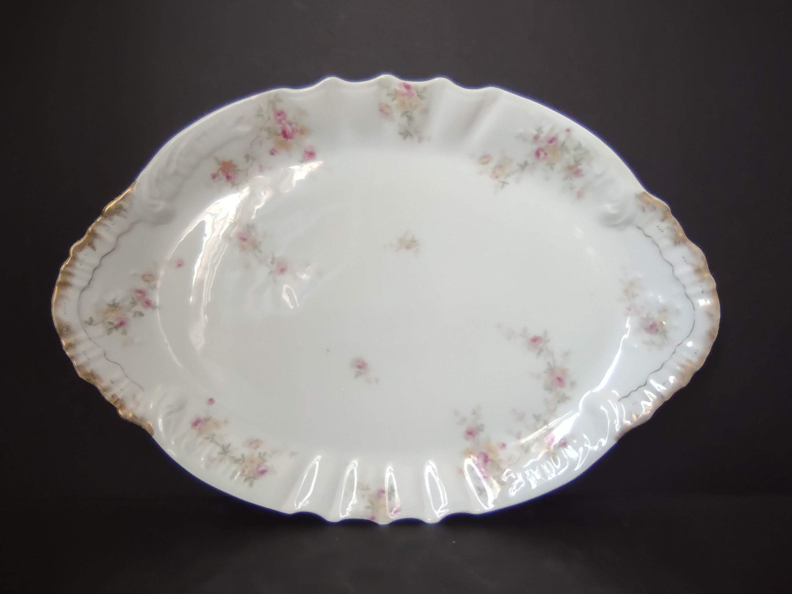Vintage Haviland Limoges France Scalloped Edge Turkey Serving Platter (lot 2612)