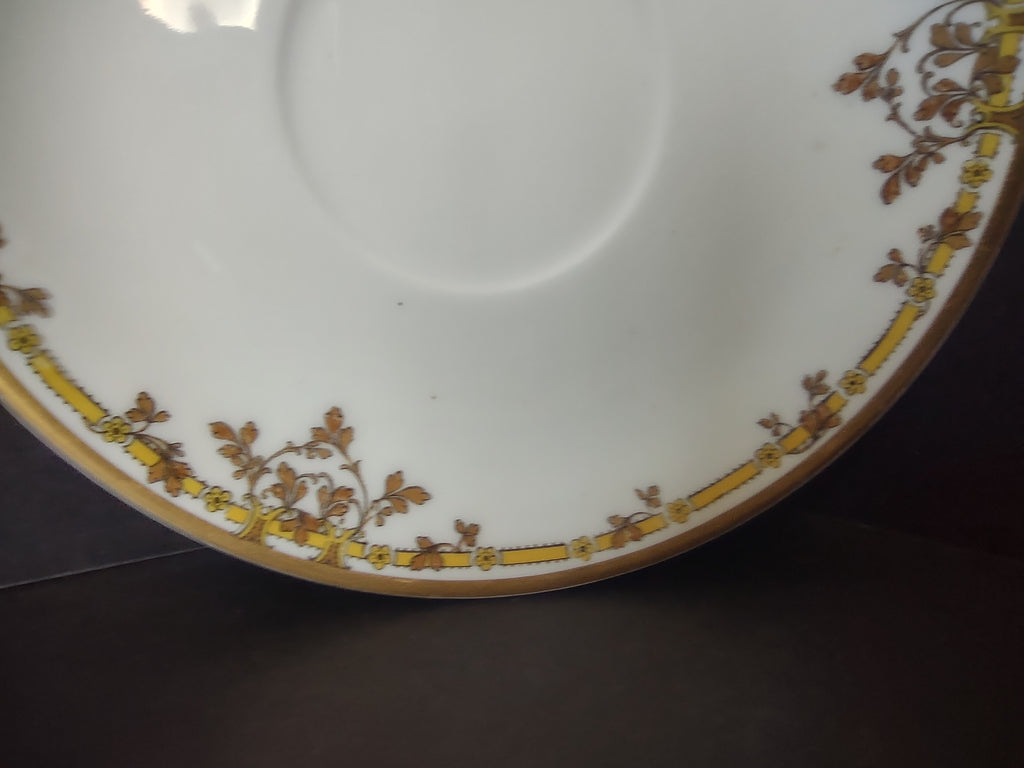 Haviland Limoges Saucer Brown Yellow Design (lot 1054)