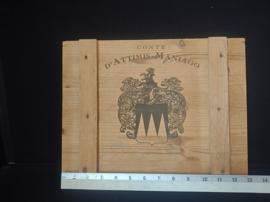 Conte d'Attimis-Maniago Wooden Wine Sign Wall Art 13"x 10-1/2"(lot 2660c)