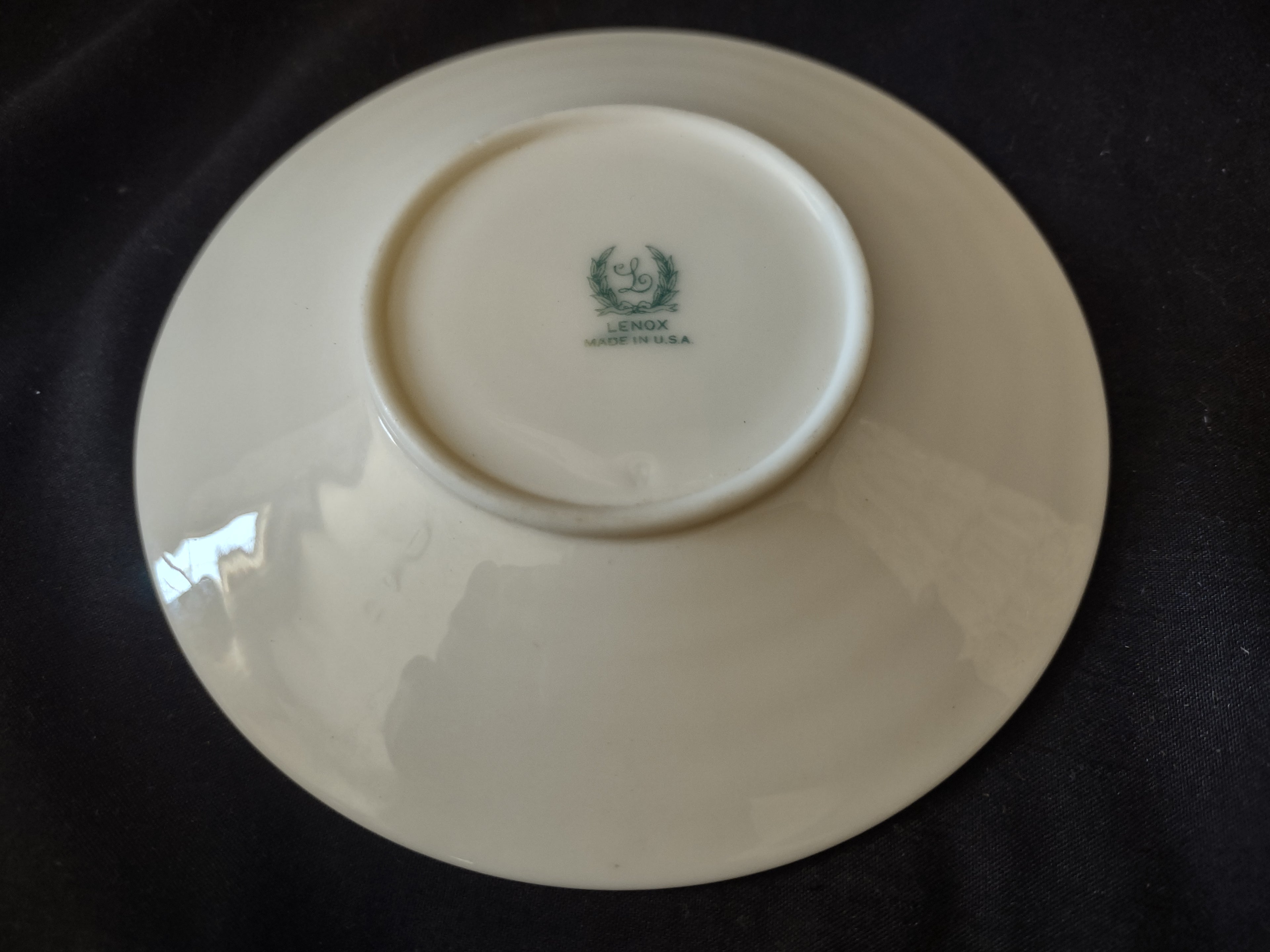 Vintage Lenox Demitasse Saucer Blue and Pink 4-3/4"Green Stamp (lot 1992)