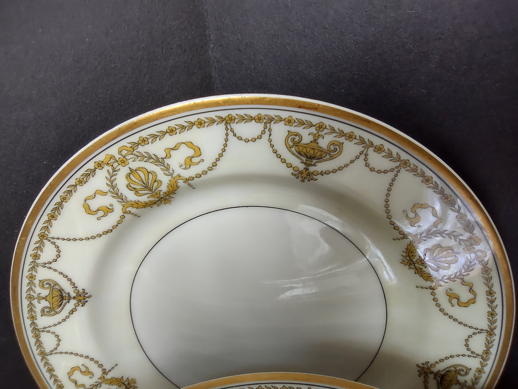Haviland Limoges Eugenie 8 x Bread Plate Yellow Laurel Swag Ribbon (lot 940)