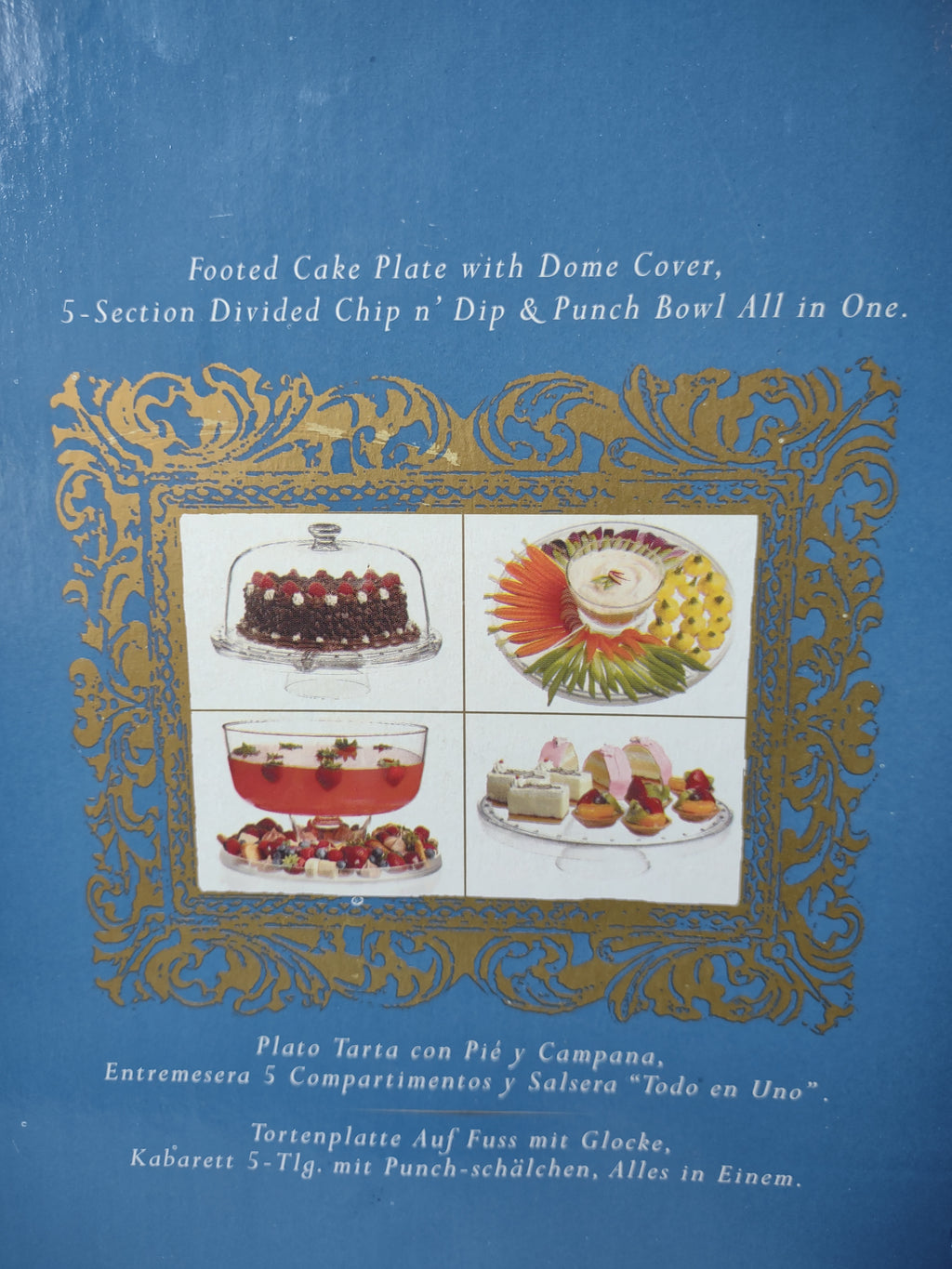 Luigi Bormioli Cake Platter Dome Cover Chip n' Dip Punch Bowl (lot 3026t)