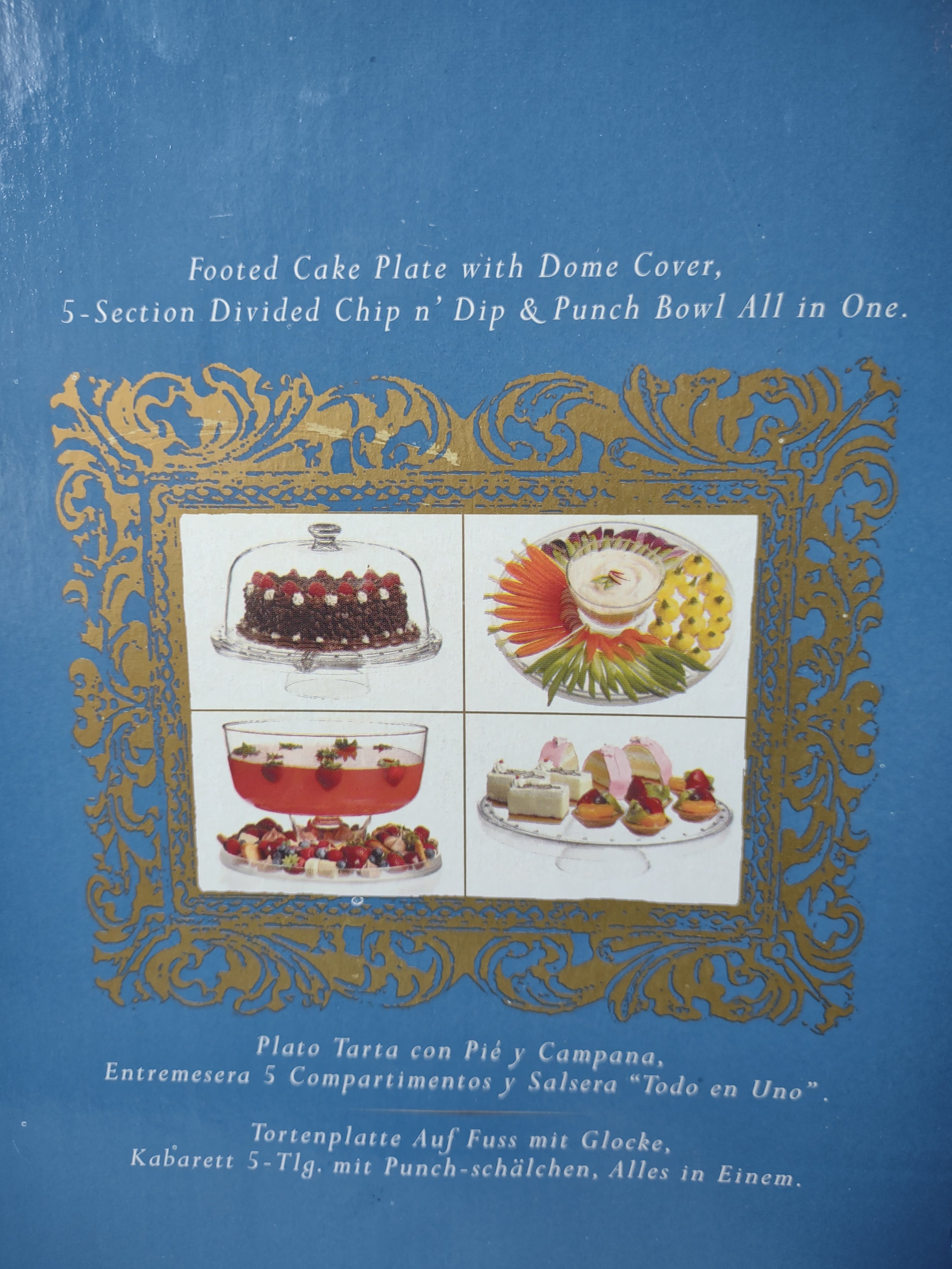 Luigi Bormioli Cake Platter Dome Cover Chip n' Dip Punch Bowl (lot 3026t)