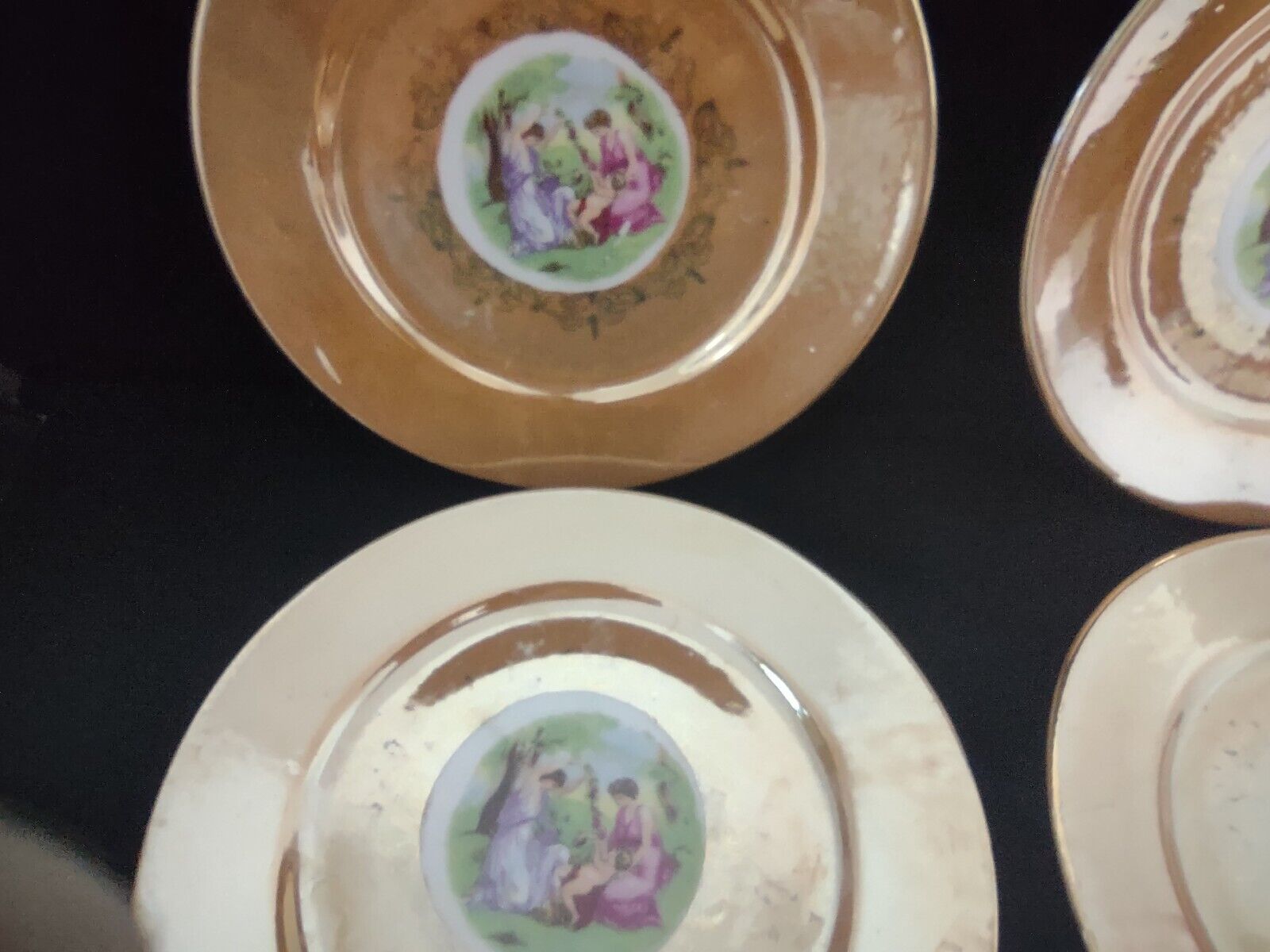 Set of 6 Japan Handpainted Lusterware Plates 7-1/4" (lot 477