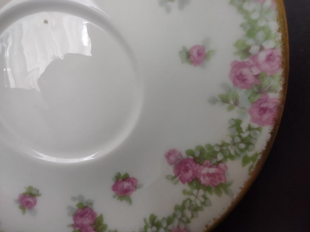 JP France for T.G. Evans & Co Pittsburgh Saucer ONLY Rose Garland (lot 835)