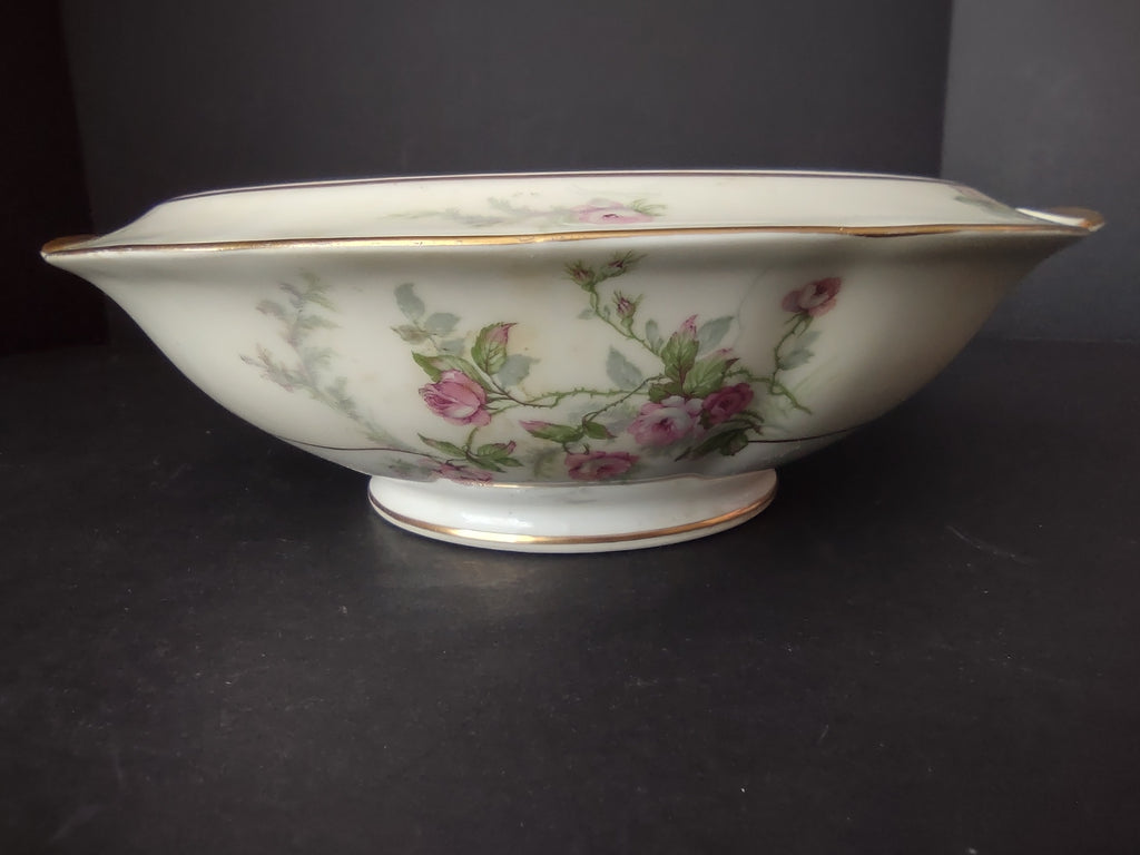 Haviland Limoges Round Soup Tureen Serving Bowl NO LID Roses (lot 820)