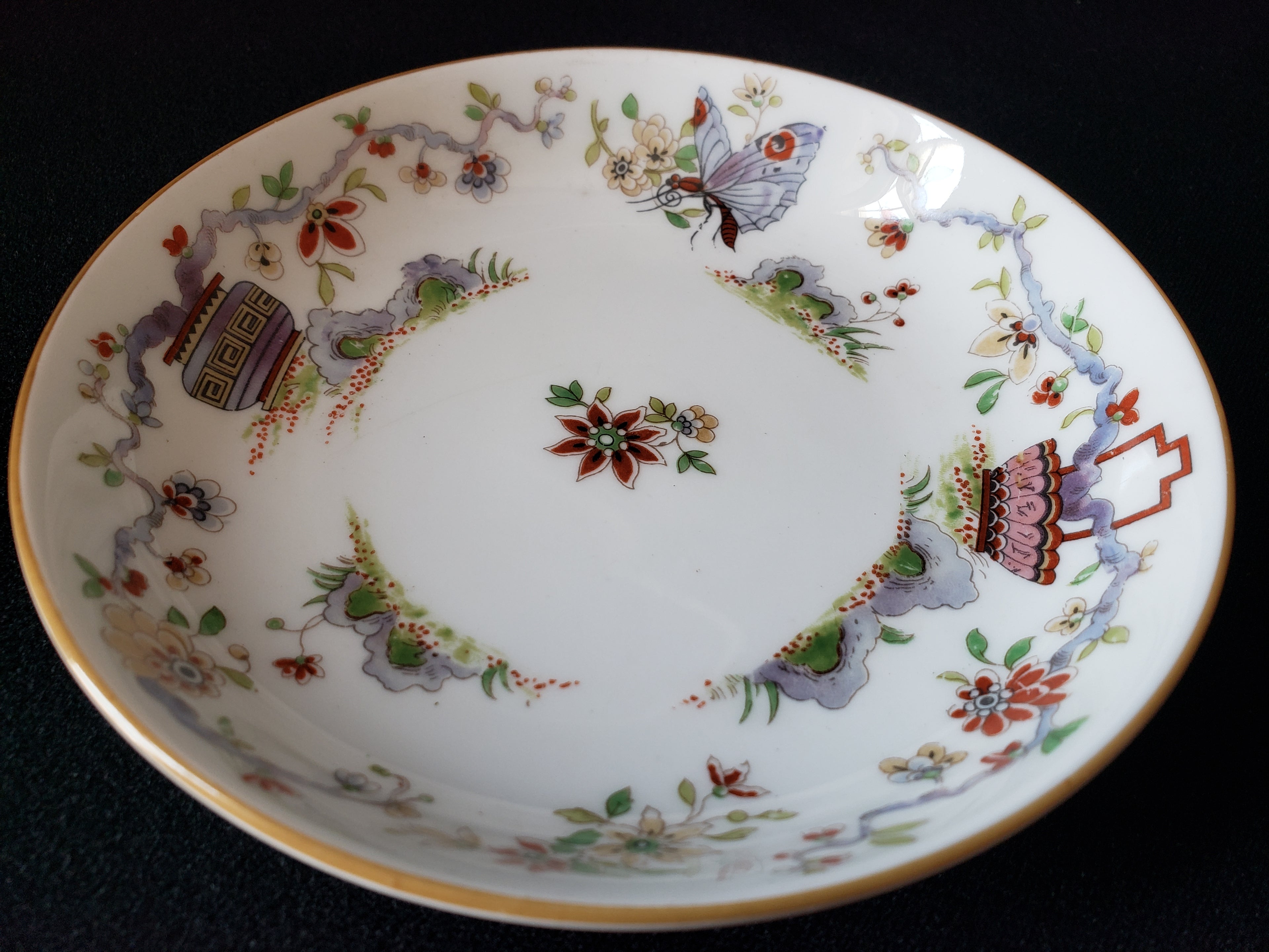 Vintage Royal Worcester Black Higgins Seiter Butterfly Bowl 5-1/2" (lot 2118)