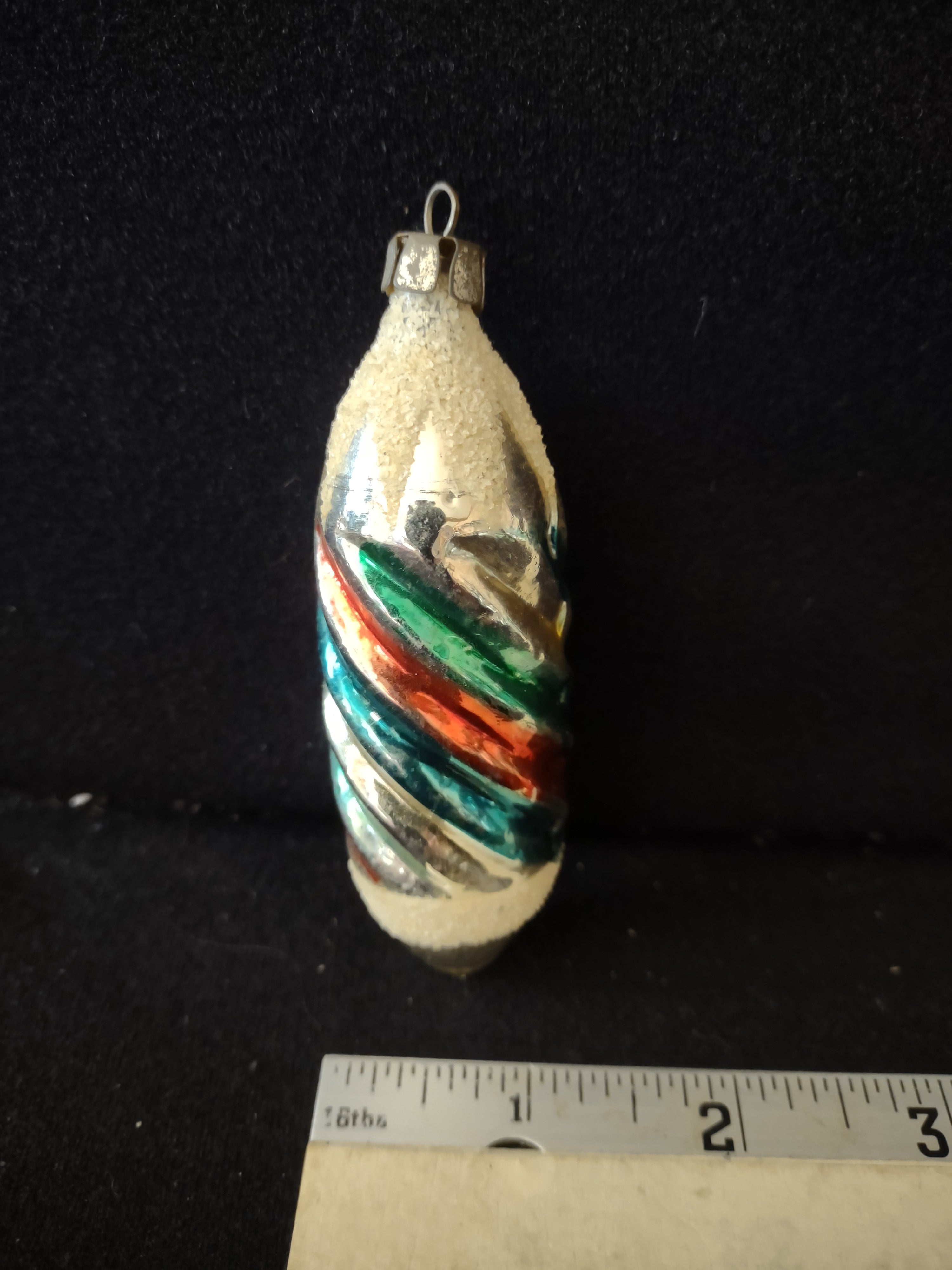 Vintage Christmas Shine Brite Ornament Barber Pole Glass (Lot 3907)