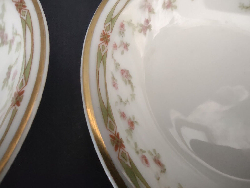 Haviland Limoges Schleiger 346 Red Rose 2 x Coupe Plate 5" (lot 543)
