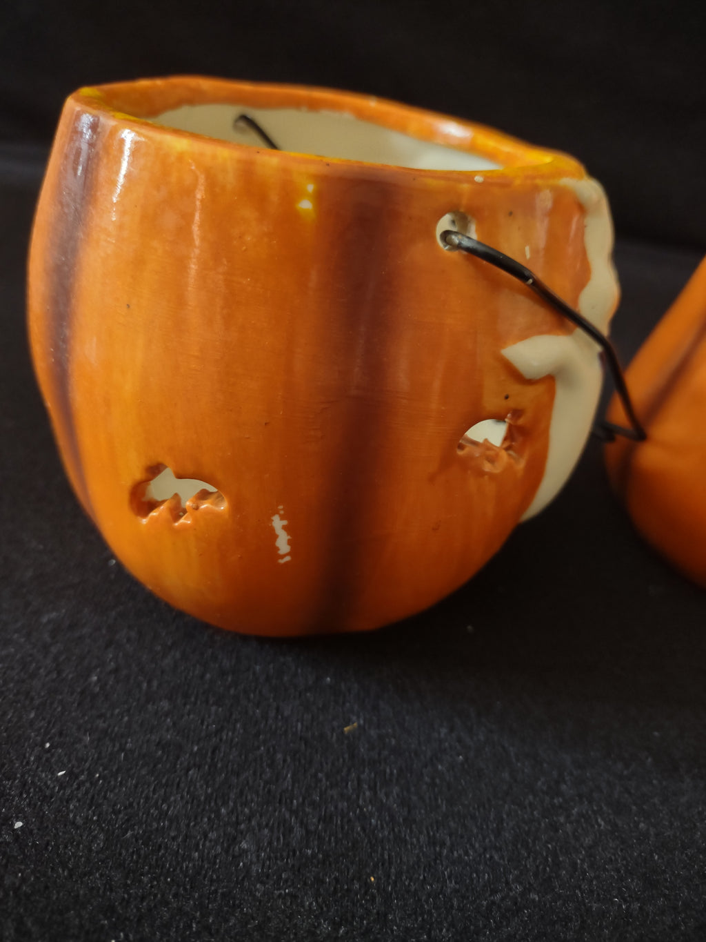 Halloween 4" Pumpkin/Ghost Candle Holder Set of 2 (Lot 3177)