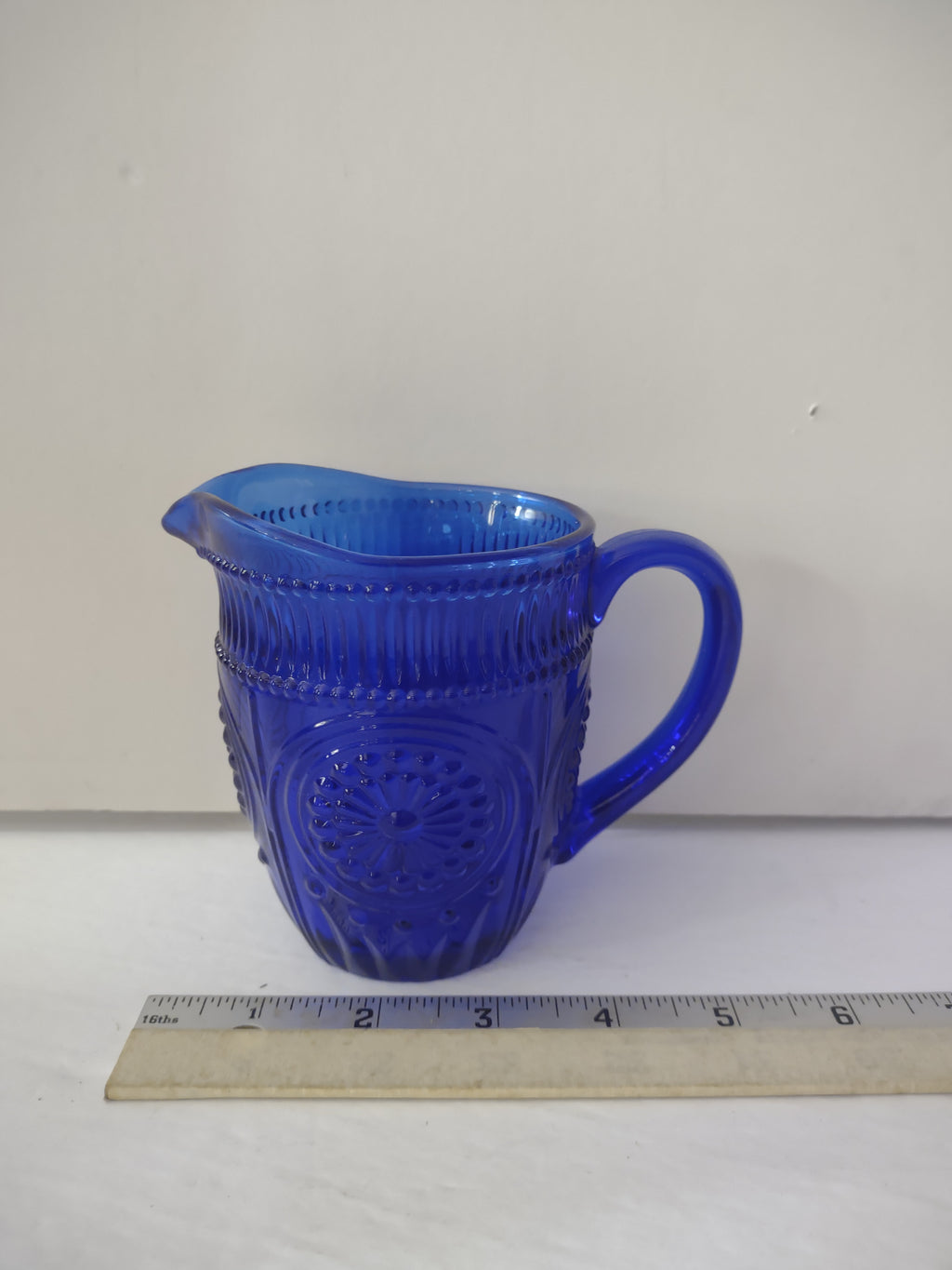 Pioneer Woman Adeline Collection 1.59 Liter Glass Pitcher Cobalt Blue (Lot 3563)