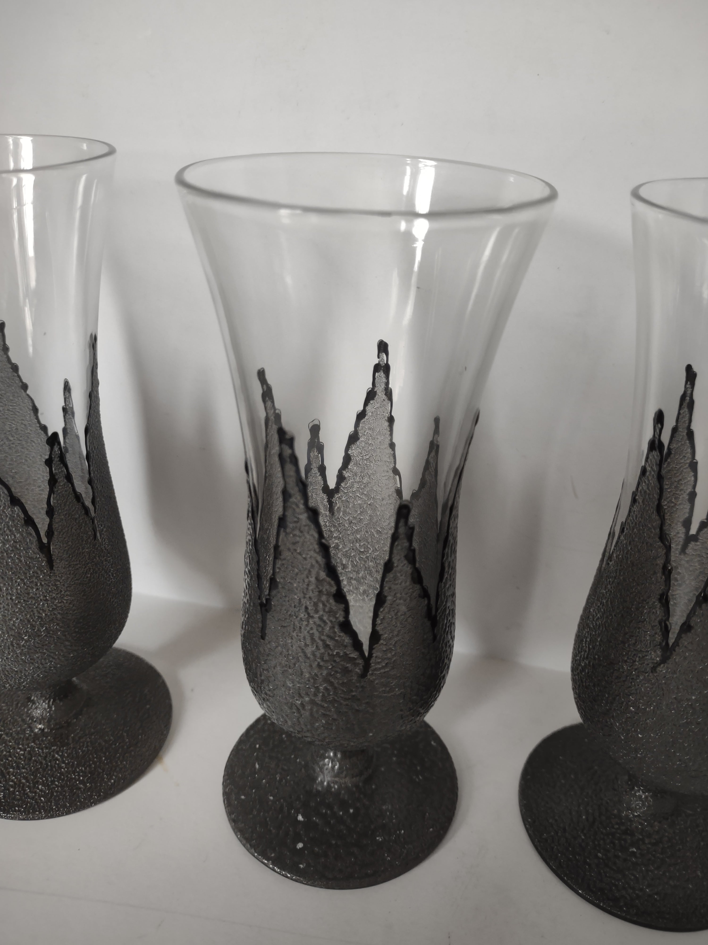 Set of 5 SMALL Hurricane Mixed Drink Glass Vintage MCM (lot 2745)
