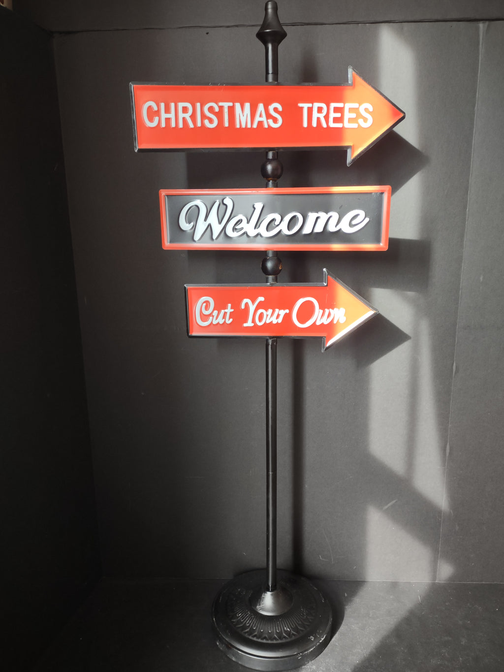 Christmas Tree 36" Metal Sign Pole (lot 2491c)