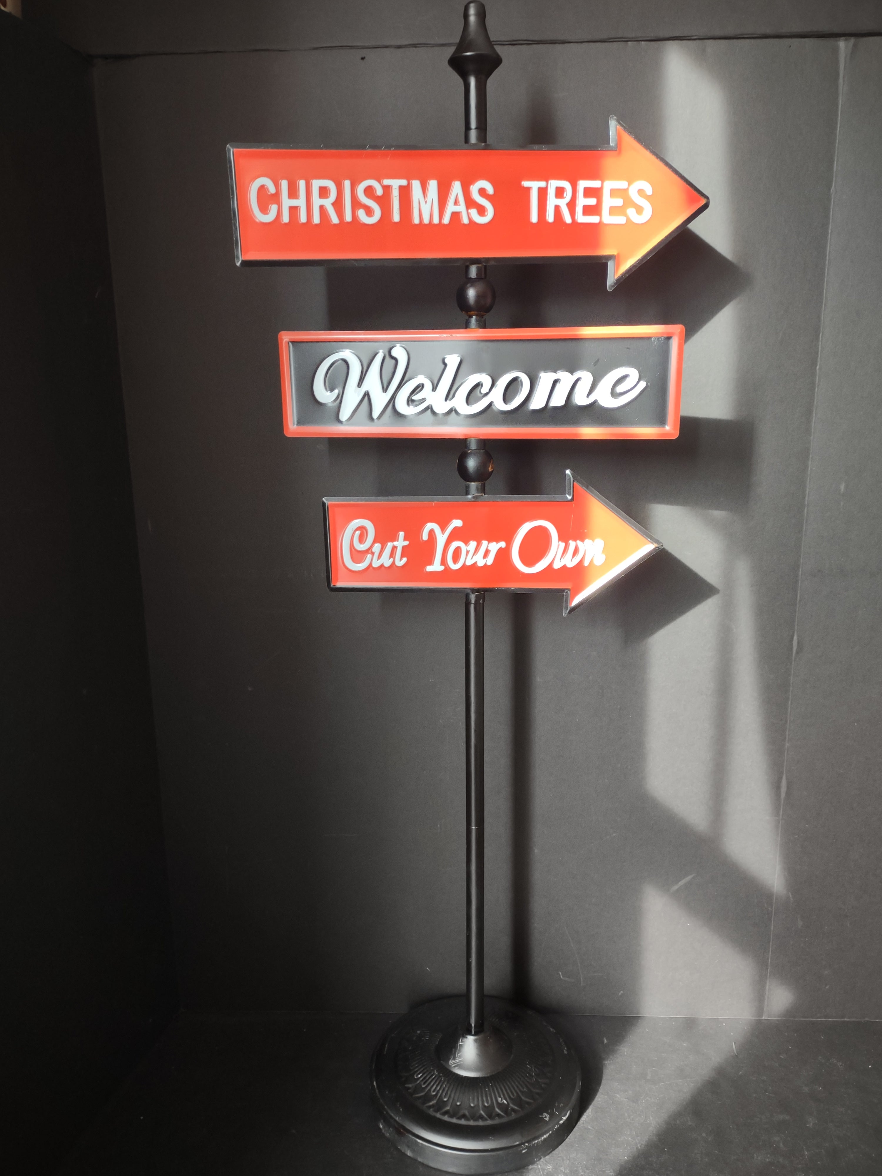 Christmas Tree 36" Metal Sign Pole (lot 2491c)